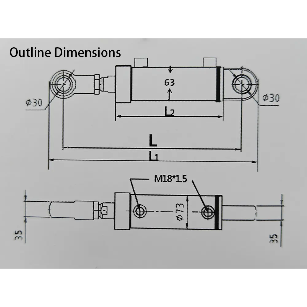 Hydraulic_cylinder_technical_parameters_drawing